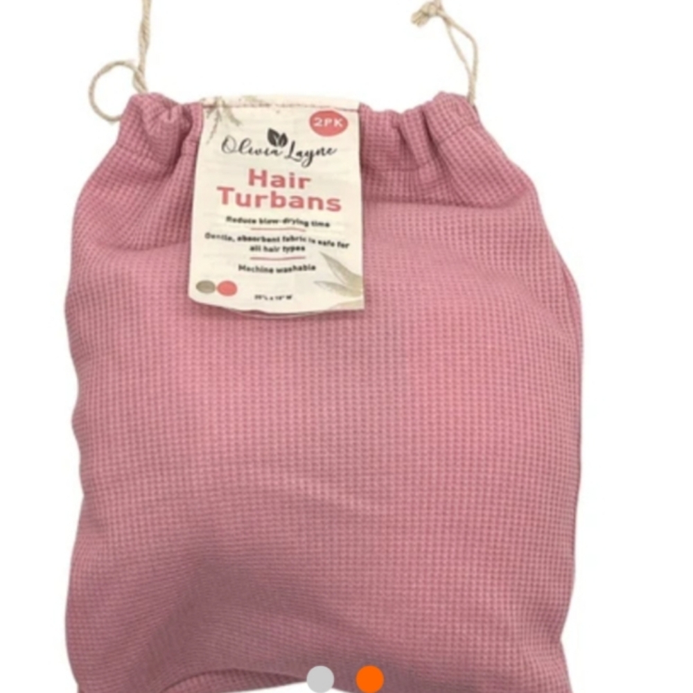 NWT OliviaLayne 2 Pack Pink & White Turban Set